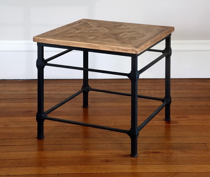 Hoxton Reclaimed Wood And Metal Side Table Blue Isle Hoxton Reclaimed Wood And Metal Side, Reclaimed Wood End Table Lamp Uk