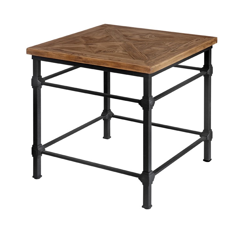 Hoxton Reclaimed Wood And Metal Side Table Blue Isle Hoxton Reclaimed Wood And Metal Side, Reclaimed Wood End Table Lamp Uk