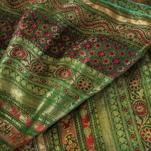 Punjabi Silk Kingsize Vintage Bed Cover