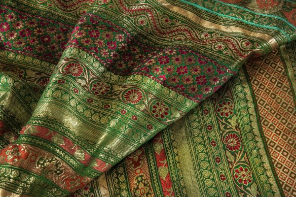 Punjabi Silk Kingsize Vintage Bed Cover