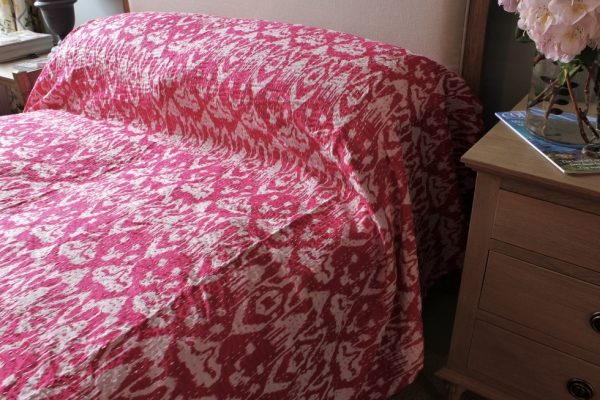 Pink Hand-stitched Bed Cover