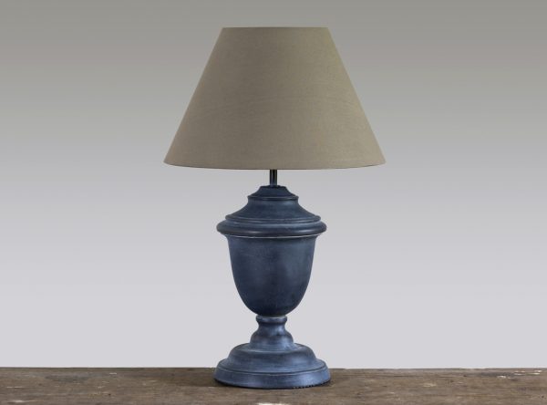 Grey Weathered Tall Metal Lamp