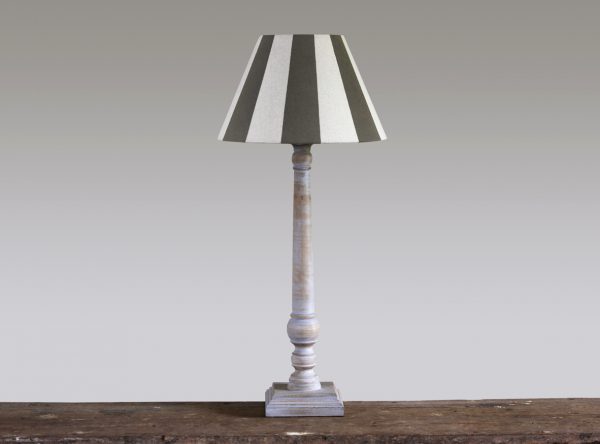 Pale Washed Wood Column Lamp