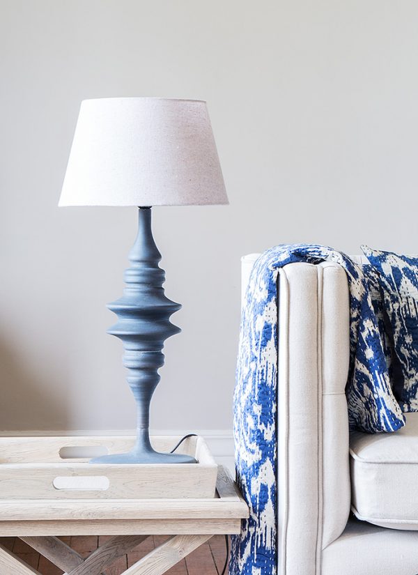 Grey Weathered Tall Metal Lamp