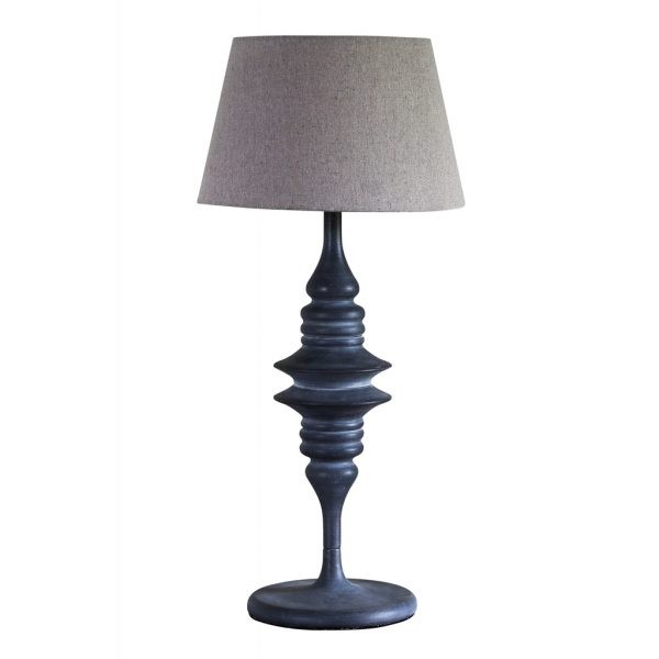 Grey Weathered Tall Metal Lamp Base Only