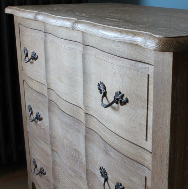 Ceruse limed oak chest side view