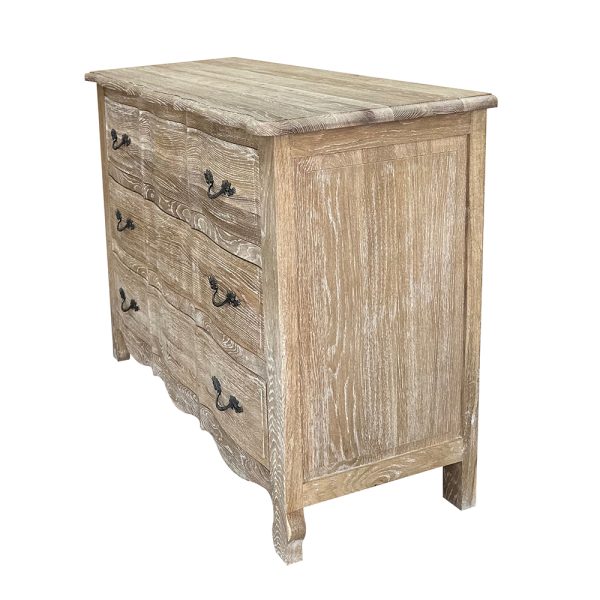 Ceruse-three drawer limed oak chest