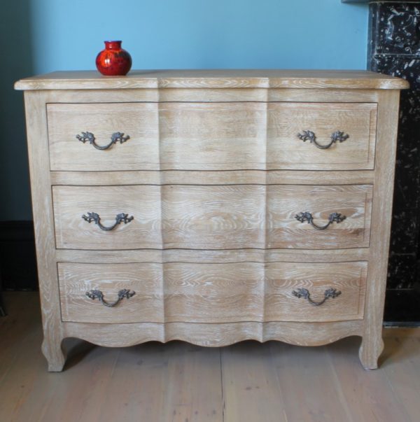 Limed oak chest of drawers