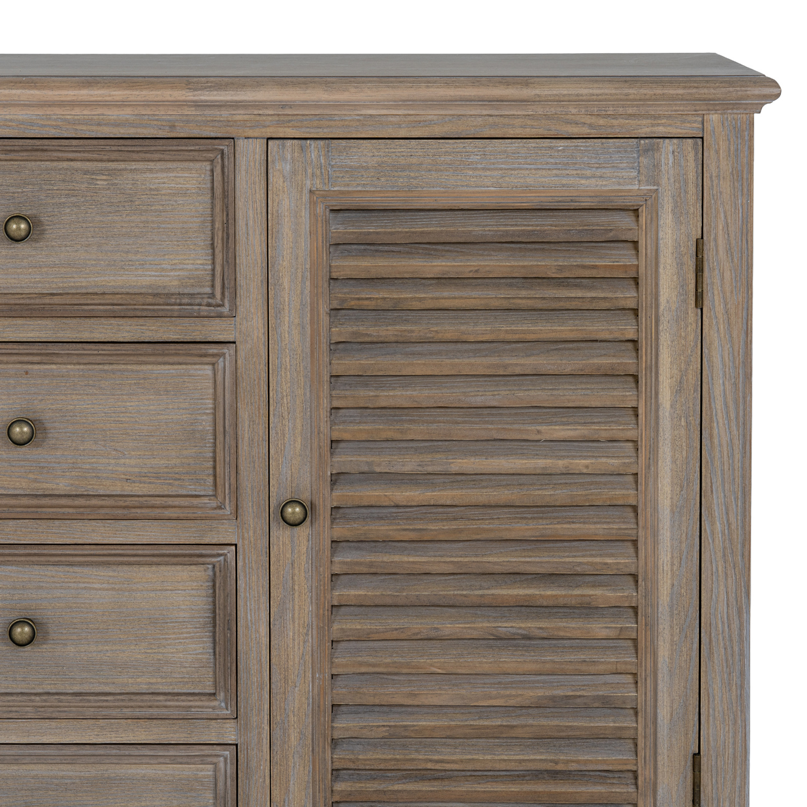 picture showing close-up detail of the door and drawers of the dresser