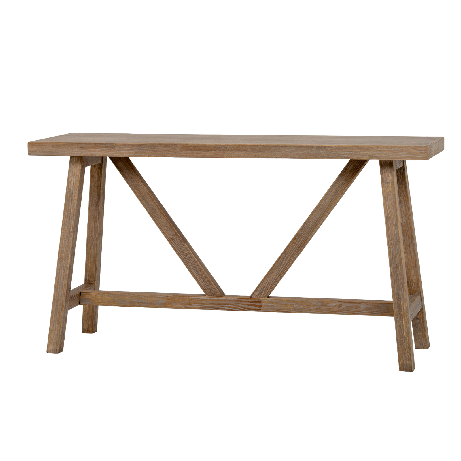 Image shows a wooden console table