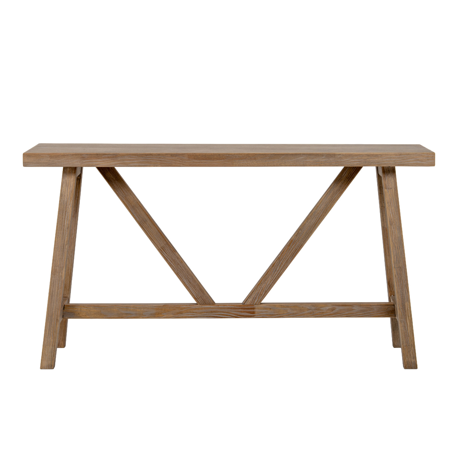 Image shows a wooden console table