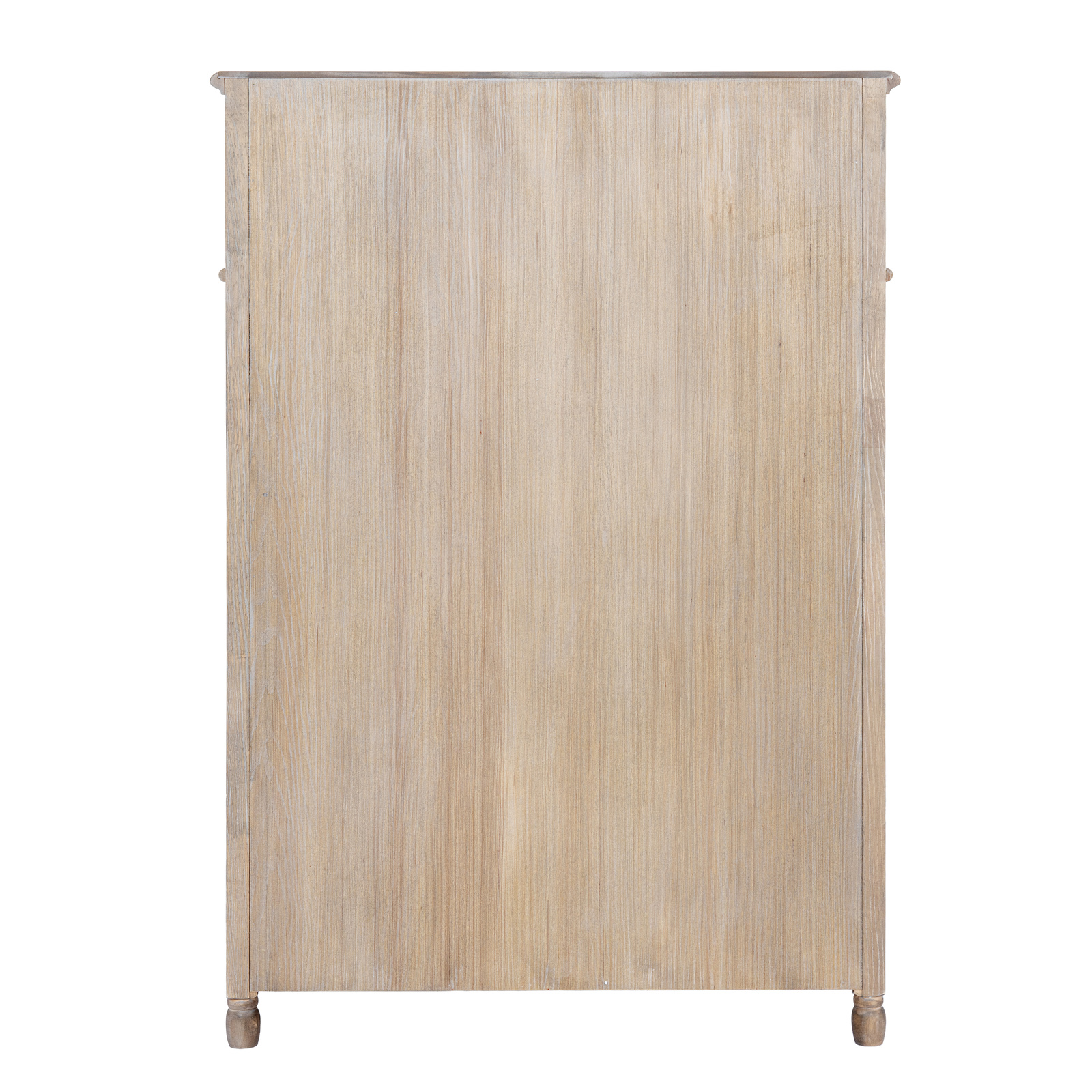 The image shows the back view of a wooden chest